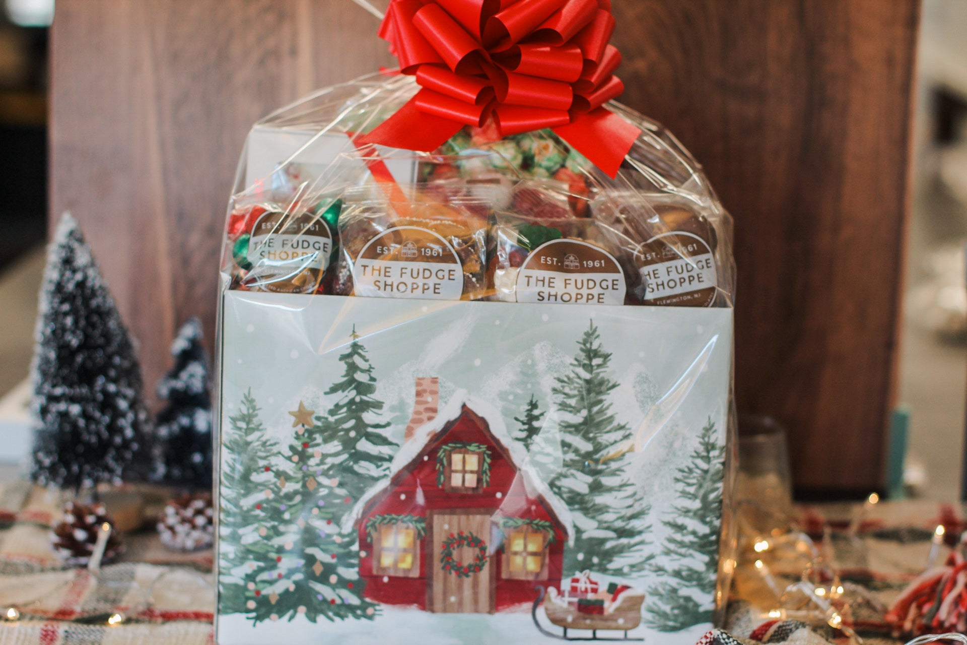 Large Holiday Cottage Gift Box