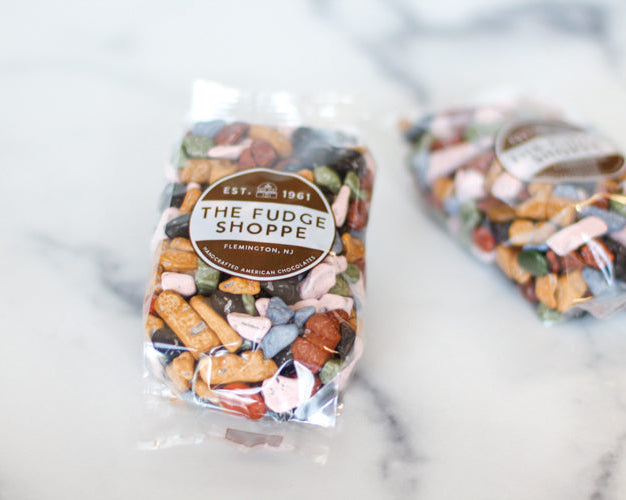 chocolate rocks on a marble background
