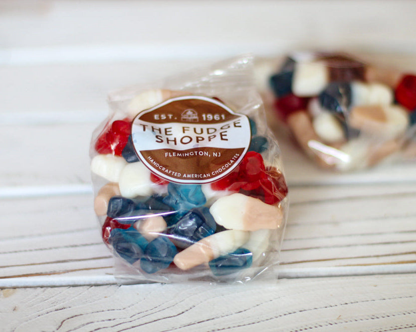 usa gummies on a wood background